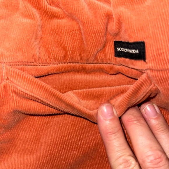 Scotch & Soda Men’s Mars Orange Organic Cotton Corduroy Jogger Shorts- Size 30 - Picture 3 of 12